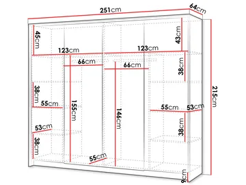 Navron Garderob med Spegel 251x215 cm - Beige - Förvaring - Sko- & klädförvaring - Garderober & garderobssystem