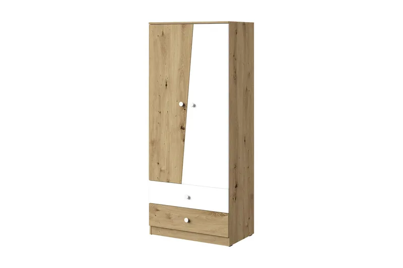 Nero Garderob 80 cm, Natur/Vit
