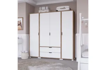 Nordhs Garderob 140x182 cm - Ljusbrun/Vit - Förvaring - Sko- & klädförvaring - Garderober & garderobssystem