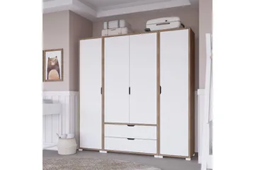Nordhs Garderob 140x182 cm - Ljusbrun/Vit - Förvaring - Sko- & klädförvaring - Garderober & garderobssystem