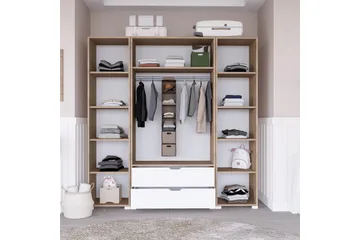 Nordhs Garderob 140x182 cm - Ljusbrun/Vit - Förvaring - Sko- & klädförvaring - Garderober & garderobssystem