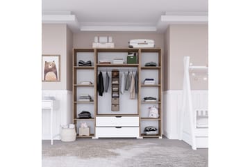 Nordhs Garderob 140x182 cm - Ljusbrun/Vit - Förvaring - Sko- & klädförvaring - Garderober & garderobssystem