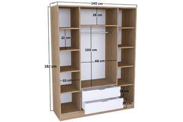 Nordhs Garderob 170x183 cm - Ljusbrun/Vit - Förvaring - Sko- & klädförvaring - Garderober & garderobssystem