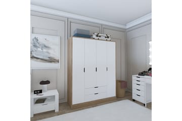 Nordhs Garderob 170x183 cm - Ljusbrun/Vit - Förvaring - Sko- & klädförvaring - Garderober & garderobssystem