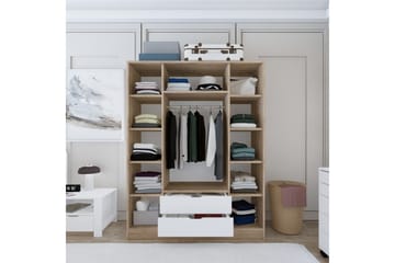 Nordhs Garderob 170x183 cm - Ljusbrun/Vit - Förvaring - Sko- & klädförvaring - Garderober & garderobssystem