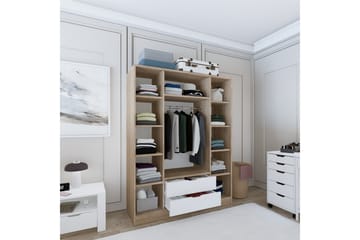 Nordhs Garderob 170x183 cm - Ljusbrun/Vit - Förvaring - Sko- & klädförvaring - Garderober & garderobssystem