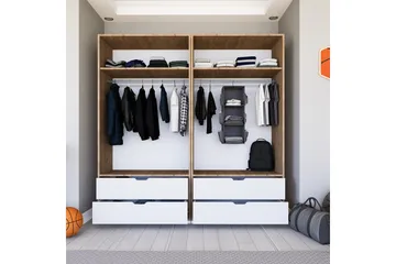 Nordhs Garderob 180x183 cm - Ljusbrun/Vit - Förvaring - Sko- & klädförvaring - Garderober & garderobssystem