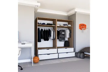 Nordhs Garderob 180x183 cm - Ljusbrun/Vit - Förvaring - Sko- & klädförvaring - Garderober & garderobssystem