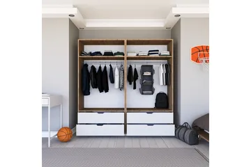 Nordhs Garderob 180x183 cm - Ljusbrun/Vit - Förvaring - Sko- & klädförvaring - Garderober & garderobssystem