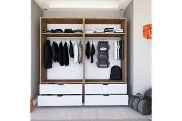 Nordhs Garderob 180x183 cm - Ljusbrun/Vit - Förvaring - Sko- & klädförvaring - Garderober & garderobssystem