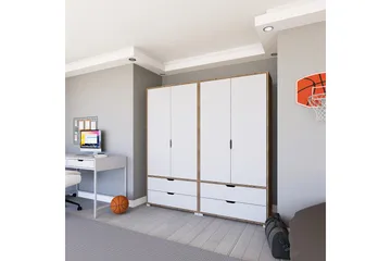 Nordhs Garderob 180x183 cm - Ljusbrun/Vit - Förvaring - Sko- & klädförvaring - Garderober & garderobssystem