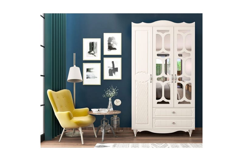 Noric Garderob 105x190 cm - Matt Vit - Förvaring - Sko- & klädförvaring - Garderober & garderobssystem