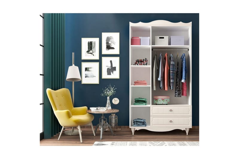 Noric Garderob 105x190 cm - Matt Vit - Förvaring - Sko- & klädförvaring - Garderober & garderobssystem