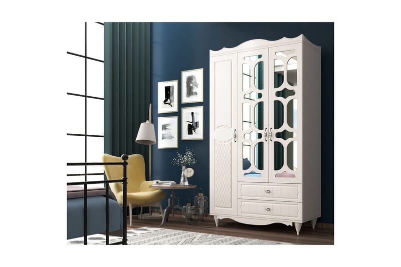 Noric Garderob 105x190 cm - Matt Vit - Förvaring - Sko- & klädförvaring - Garderober & garderobssystem