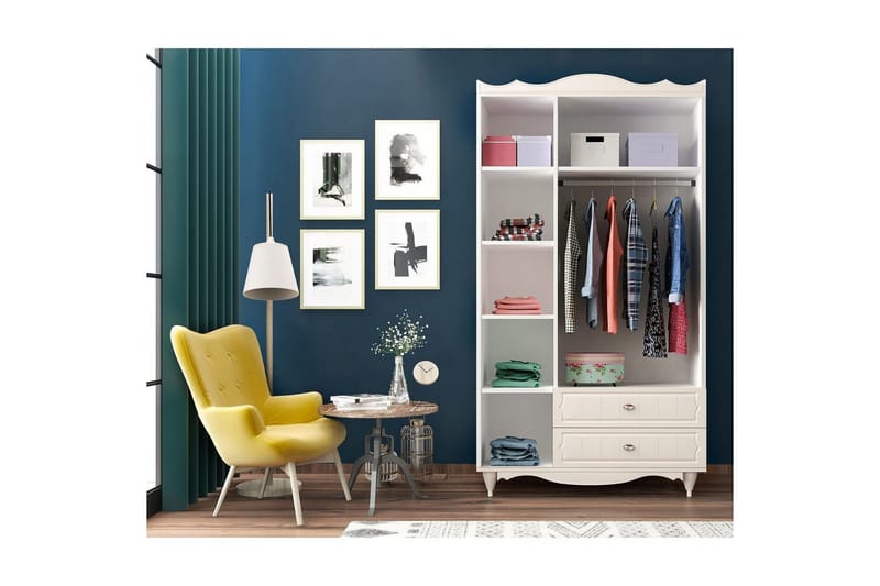 Noric Garderob 105x190 cm - Matt Vit - Förvaring - Sko- & klädförvaring - Garderober & garderobssystem