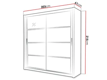 Norrebon Garderob med spegel 203x215 cm - svart - Förvaring - Sko- & klädförvaring - Garderober & garderobssystem