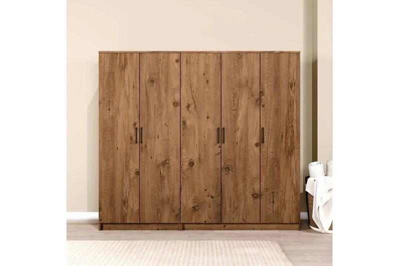 Olera Garderob 200x180 cm - Natur - Förvaring - Sko- & klädförvaring - Garderober & garderobssystem