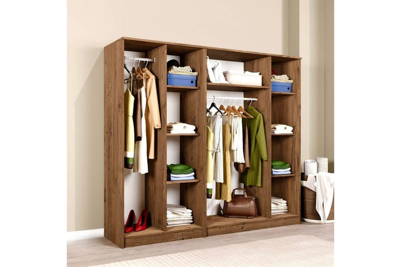 Olera Garderob 200x180 cm - Natur - Förvaring - Sko- & klädförvaring - Garderober & garderobssystem