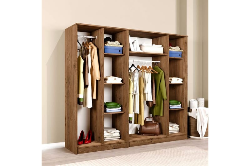 Olera Garderob 200x180 cm - Natur - Förvaring - Sko- & klädförvaring - Garderober & garderobssystem