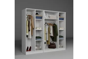 Olera Garderob 200x180 cm - Vit - Förvaring - Sko- & klädförvaring - Garderober & garderobssystem