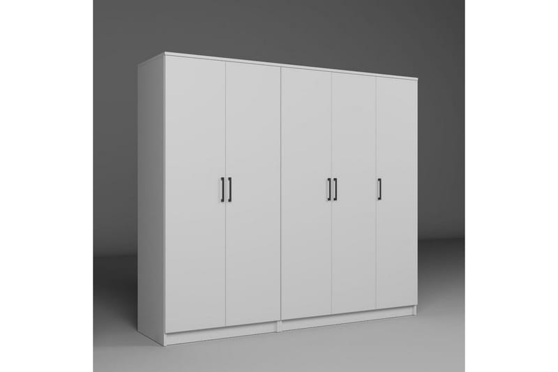 Olera Garderob 200x180 cm - Vit - Förvaring - Sko- & klädförvaring - Garderober & garderobssystem