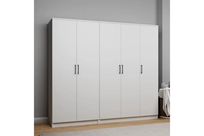 Olera Garderob 200x180 cm - Vit - Förvaring - Sko- & klädförvaring - Garderober & garderobssystem