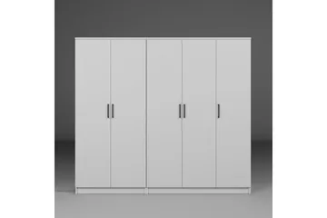 Olera Garderob 200x180 cm - Vit - Förvaring - Sko- & klädförvaring - Garderober & garderobssystem