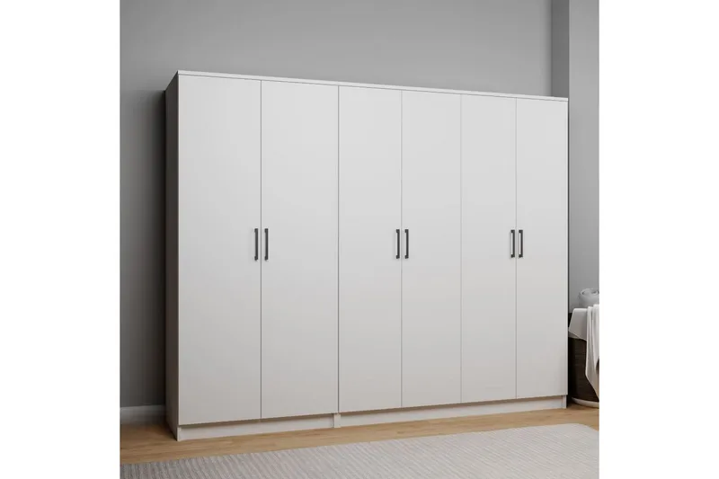 Olera Garderob 220x180 cm - Vit - Förvaring - Sko- & klädförvaring - Garderober & garderobssystem