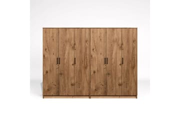 Olera Garderob 240 cm i Ljust Trä - Brun - Förvaring - Sko- & klädförvaring - Garderober & garderobssystem