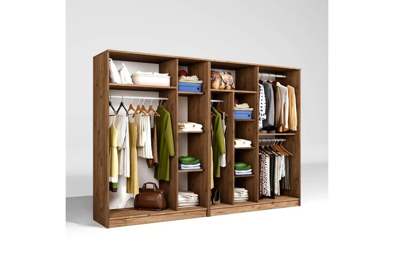 Olera Garderob 280x180 cm - Natur - Förvaring - Sko- & klädförvaring - Garderober & garderobssystem