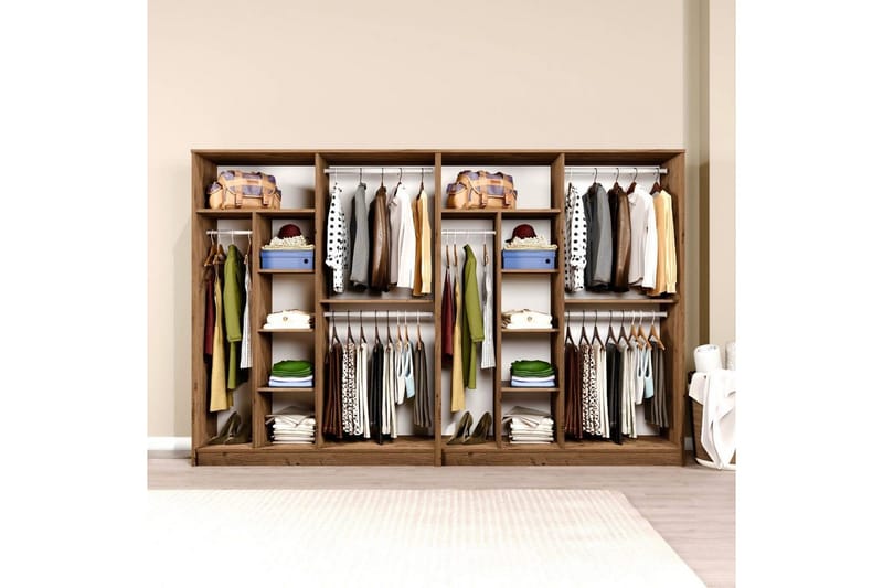 Olera Garderob 280x180 cm - Natur - Förvaring - Sko- & klädförvaring - Garderober & garderobssystem