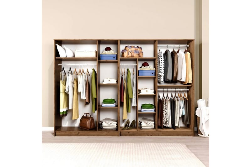 Olera Garderob 280x180 cm - Natur - Förvaring - Sko- & klädförvaring - Garderober & garderobssystem