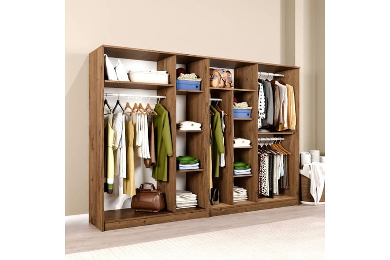 Olera Garderob 280x180 cm - Natur - Förvaring - Sko- & klädförvaring - Garderober & garderobssystem