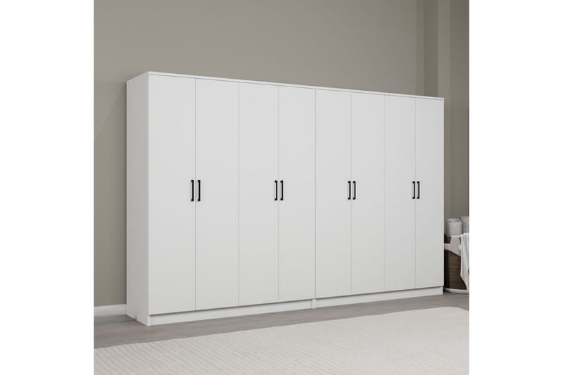 Olera Garderob 280x180 cm - Vit - Förvaring - Sko- & klädförvaring - Garderober & garderobssystem