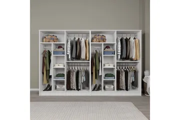 Olera Garderob 280x180 cm - Vit - Förvaring - Sko- & klädförvaring - Garderober & garderobssystem