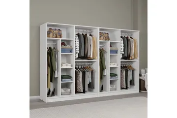 Olera Garderob 280x180 cm - Vit - Förvaring - Sko- & klädförvaring - Garderober & garderobssystem