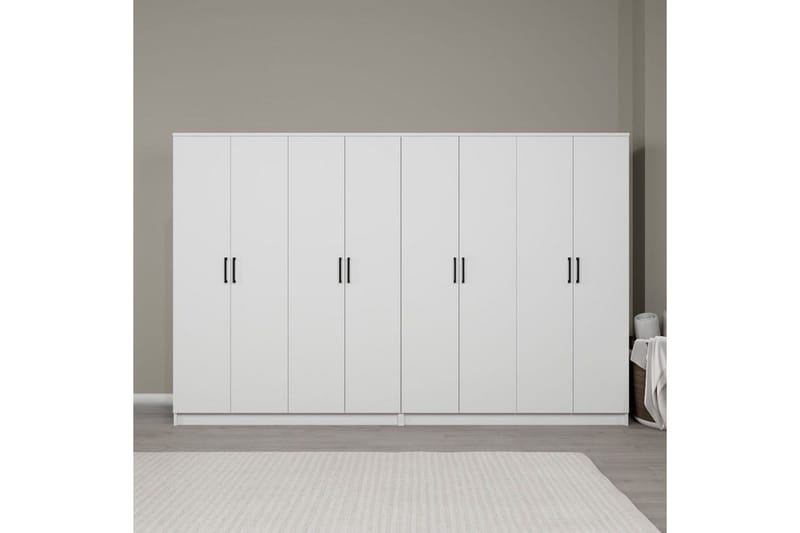 Olera Garderob 280x180 cm - Vit - Förvaring - Sko- & klädförvaring - Garderober & garderobssystem