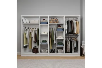 Olera Garderob 280x180 cm - Vit - Förvaring - Sko- & klädförvaring - Garderober & garderobssystem