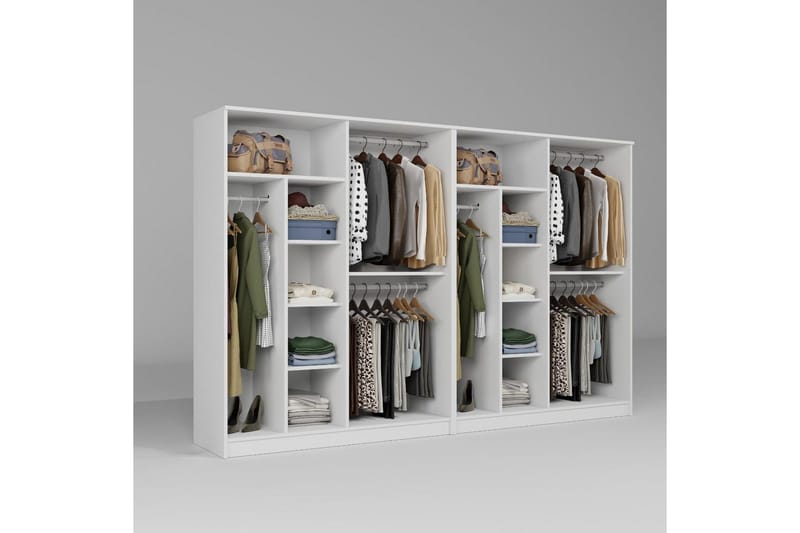 Olera Garderob 280x180 cm - Vit - Förvaring - Sko- & klädförvaring - Garderober & garderobssystem