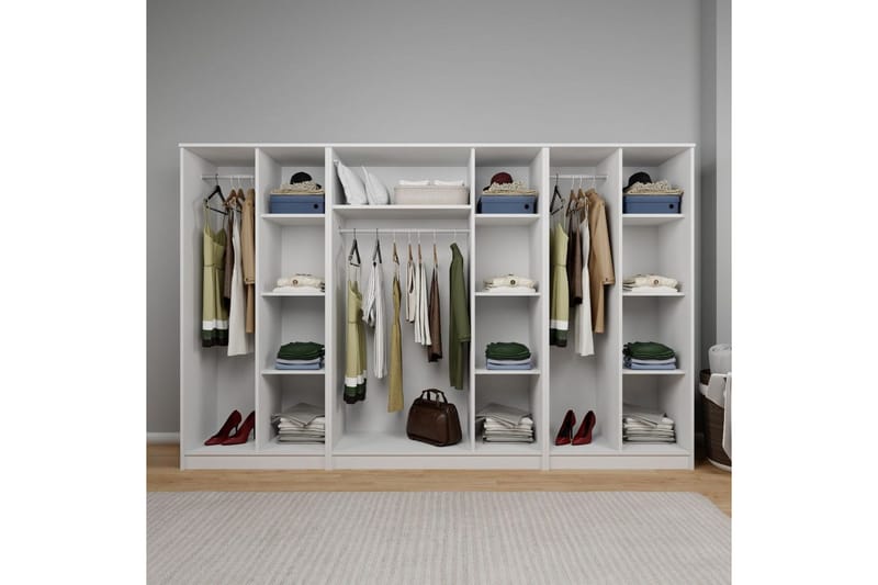 Olera Garderob 280x180 cm - Vit - Förvaring - Skåp - Garderobsskåp