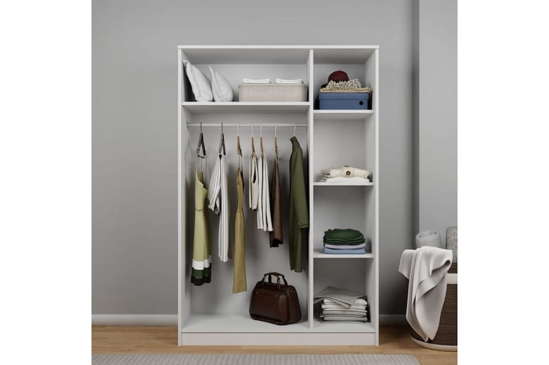 Olera Garderobsskåp 120x180 cm - Vit - Förvaring - Skåp - Garderobsskåp