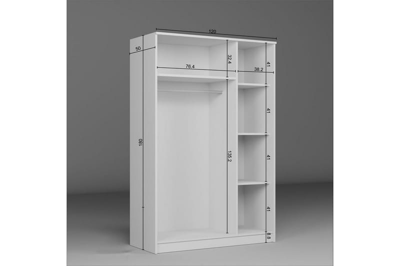 Olera Garderobsskåp 120x180 cm - Vit - Förvaring - Skåp - Garderobsskåp