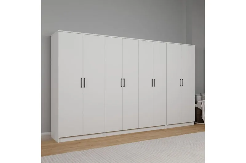 Olera Garderobsskåp 300x180 cm - Vit - Förvaring - Sko- & klädförvaring - Garderober & garderobssystem - Hörngarderob