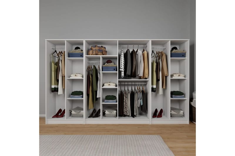 Olera Garderobsskåp 300x180 cm - Vit - Förvaring - Skåp - Garderobsskåp