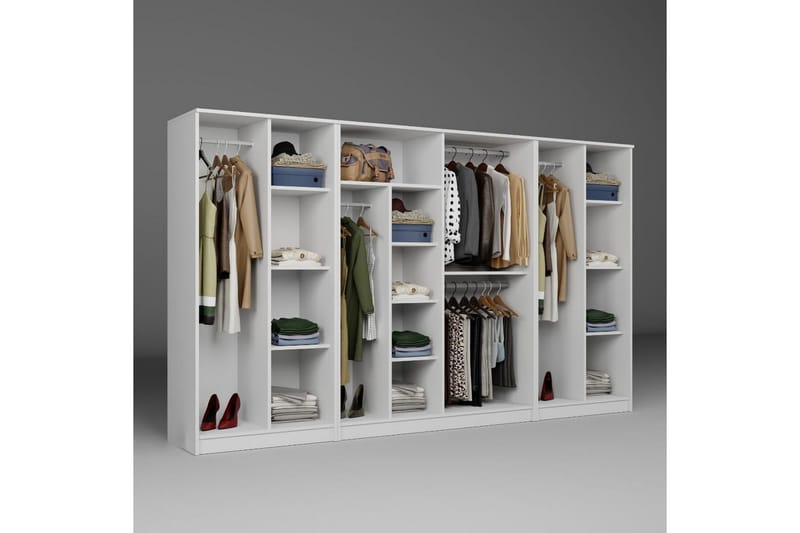 Olera Garderobsskåp 300x180 cm - Vit - Förvaring - Skåp - Garderobsskåp