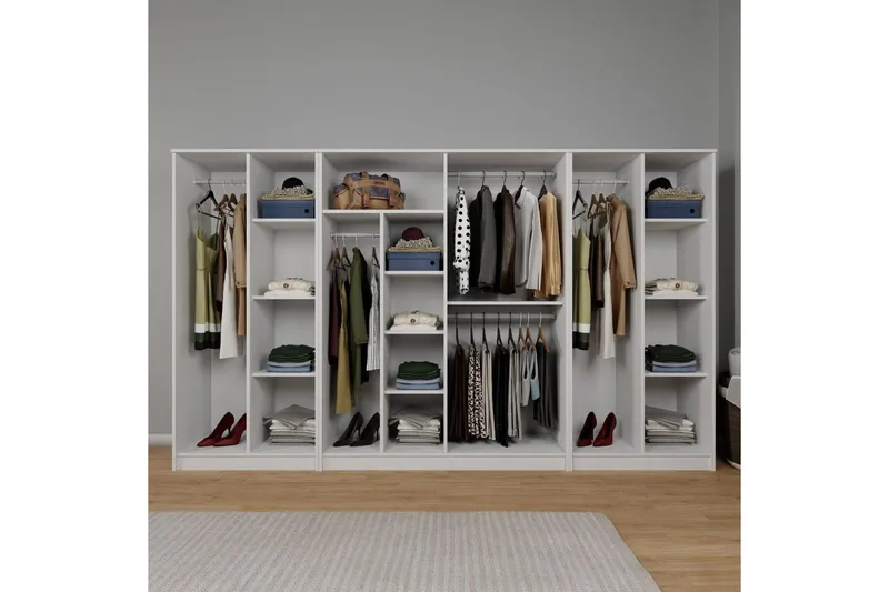 Olera Garderobsskåp 300x180 cm - Vit - Förvaring - Sko- & klädförvaring - Garderober & garderobssystem - Hörngarderob