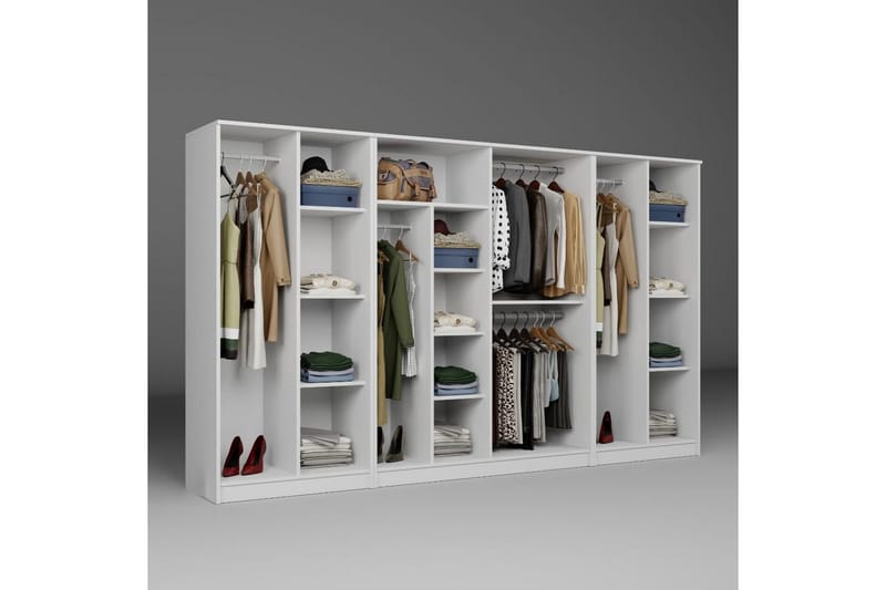 Olera Garderobsskåp 300x180 cm - Vit - Förvaring - Sko- & klädförvaring - Garderober & garderobssystem - Hörngarderob