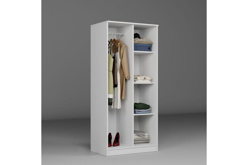 Olera Garderobsskåp 80x180 cm - Vit - Förvaring - Sko- & klädförvaring - Garderober & garderobssystem - Hörngarderob