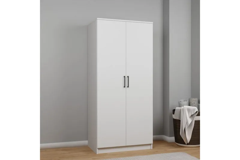 Olera Garderobsskåp 80x180 cm - Vit - Förvaring - Sko- & klädförvaring - Garderober & garderobssystem - Hörngarderob