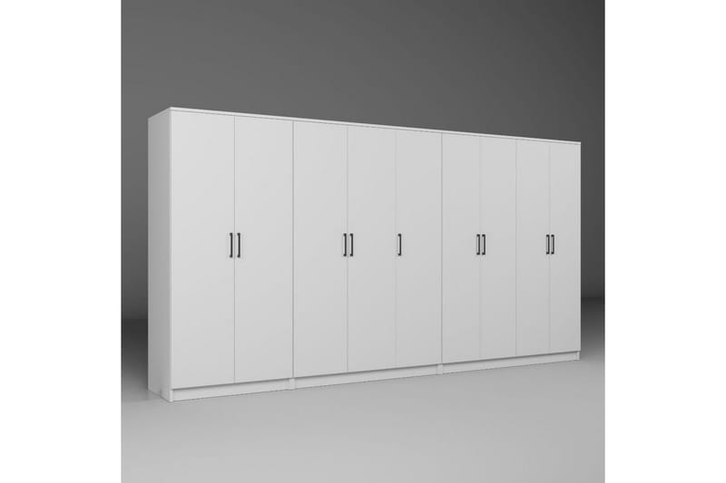 Olera Hörngarderob 340x180 cm - Vit - Förvaring - Skåp - Garderobsskåp